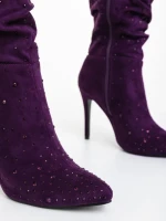 Cizme dama mov din material textil Marizela