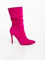 Cizme dama fucsia din material textil Marizela
