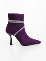 Botine dama mov  din material textil Lunima