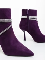 Botine dama mov  din material textil Lunima