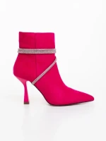 Botine dama fucsia  din material textil Lunima