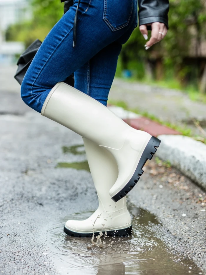 Cizme dama bej din cauciuc Damira