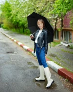 Cizme dama bej din cauciuc Damira