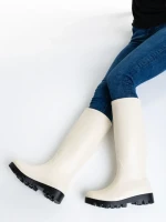 Cizme dama bej din cauciuc Damira