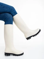 Cizme dama bej din cauciuc Damira