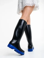 Cizme dama negre cu albastru din cauciuc Filippa
