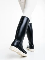 Cizme dama negre cu bej din cauciuc Filippa