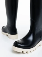 Cizme dama negre cu bej din cauciuc Filippa