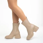 Cizme dama bej dinmaterial sintetic Sumeya