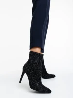 Botine dama negre din material textil Noelani