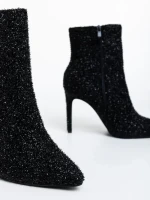 Botine dama negre din material textil Noelani