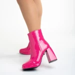 Botine dama fucsia din piele ecologica lacuita Rosalita