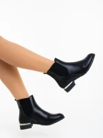 Botine dama negre din piele ecologica Perdona