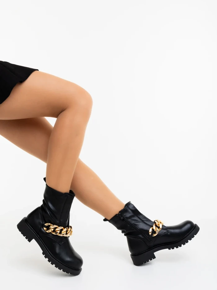 Ghete dama negre din piele ecologica Yelena