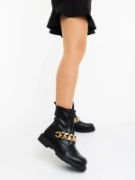 Ghete dama negre din piele ecologica Yelena