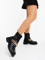 Ghete dama negre din piele ecologica Yelena