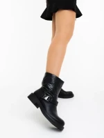 Ghete dama negre din piele ecologica si material sintetic Arcadia