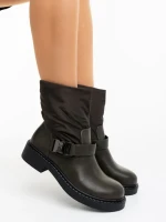 Ghete dama verzi din piele ecologica si material sintetic Arcadia