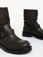 Ghete dama verzi din piele ecologica si material sintetic Arcadia