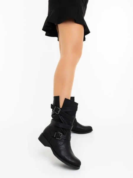 Ghete dama negre din piele ecologica Abina