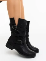 Ghete dama negre din piele ecologica Abina