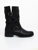 Ghete dama negre din piele ecologica Abina