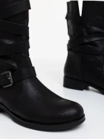 Ghete dama negre din piele ecologica Abina