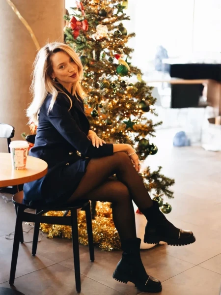 Botine dama negre din piele ecologica si material textil Kimola