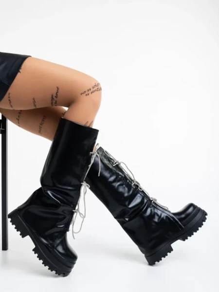 Cizme dama negre din piele ecologica Shirin