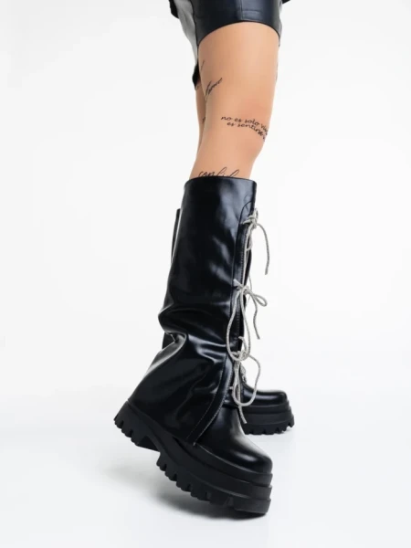 Cizme dama negre din piele ecologica Shirin