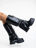 Cizme dama negre din piele ecologica Shirin