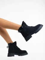 Ghete dama negre din piele ecologica Kandi