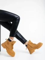 Ghete dama camel din piele ecologica Kandi