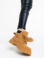 Ghete dama camel din piele ecologica Kandi