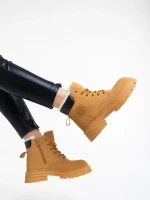 Ghete dama camel din piele ecologica Kandi