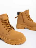 Ghete dama camel din piele ecologica Kandi