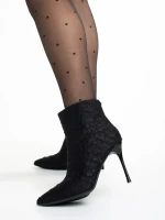 Botine dama negre din material textil Chiara