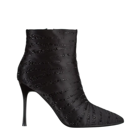Botine dama negre din material textil Carrie