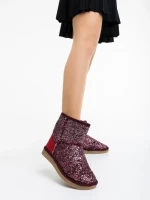 Cizme dama grena din material textil Lajerrica