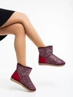 Cizme dama grena din material textil Lajerrica