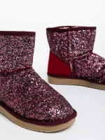 Cizme dama grena din material textil Lajerrica