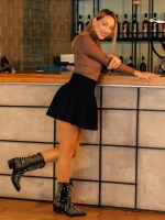 Cizme dama negre din piele ecologica Coralie