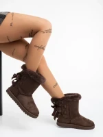 Cizme dama maro din material textil Taryn