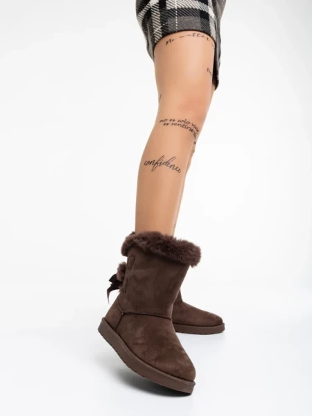 Cizme dama maro din material textil Taryn