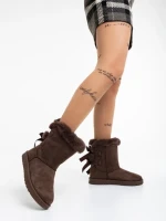 Cizme dama maro din material textil Taryn
