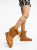 Cizme dama camel din material textil Taryn