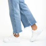 Pantofi sport dama albi din piele ecologica Sonal