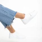 Pantofi sport dama albi din piele ecologica Sonal