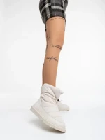 Cizme dama bej din piele ecologica si material textil Bahar