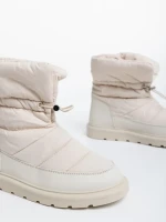 Cizme dama bej din piele ecologica si material textil Bahar